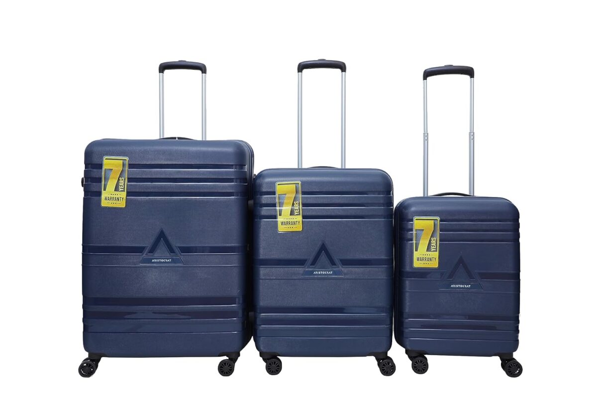 Buy Aristocrat Fort Set of 3 Trolley Bags| Soft Body Luggage Bags with  Number Lock and 4 Wheels| Anti Theft Zip and 360 Rotation|  Cabin+Medium+Large (Blue) Online at desertcartINDIA